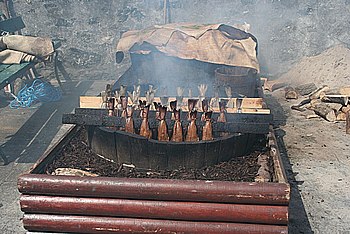 English: Arbroath Smokies Haddock are gutted a...