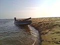 Boat in River Gosthani at Bheemunipatnam beach