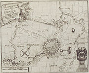 Historische Karte (1714–1750) mit Verlauf der Landwehr
