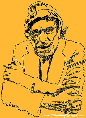 English: Charles Bukowski, portrait by italian...