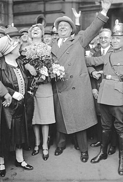 Emil Jannings återvänder från USA, maj 1929.