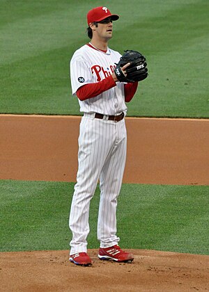 Cole Hamels of the Philadelphia Phillies pitch...