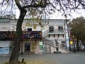 The facades of the old buildings