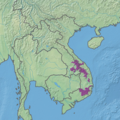 Image 31Southern Annamites montane rain forests: ecoregion territory (in purple) (from Geography of Cambodia)