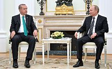 Erdogan visited Moscow to discuss Syria and to attend the opening of the newly built Cathedral Mosque, 23 September 2015 Erdogan and Putin.jpg