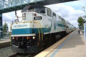 F59PH von Metrolink in Irvine Station, Irvine, Orange County, USA