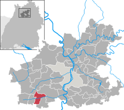 Läget för Güglingen i Landkreis Heilbronn