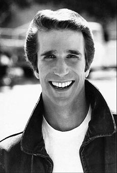 Henry Winkler dans le rôle de Fonzie en 1977.