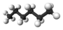 Kugel-Stab-Modell von Hexano