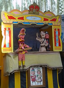 Hitler character appearing in a Punch and Judy puppet show in England Hitler Punch and Judy Show.jpg
