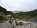 Urris Hills: Holly well de Gap of Mamore, vue sur Dunaff Head.