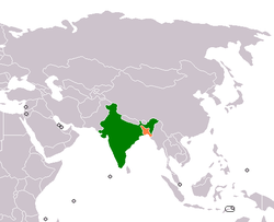 نقشہ مقام India تے Bangladesh