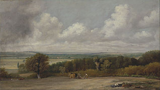 Escena de arado en Suffolk, de Constable, 1824-1825.