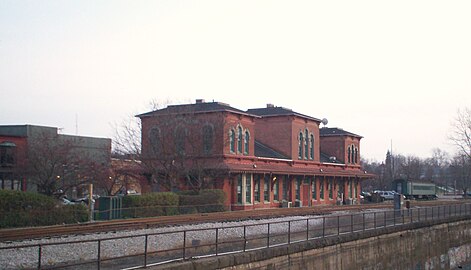 Former rail depot for the Atlantic and Great Western Railroad built in 1875, taken in 2006