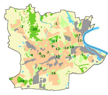 Karte der Krefelder Grünanlagen