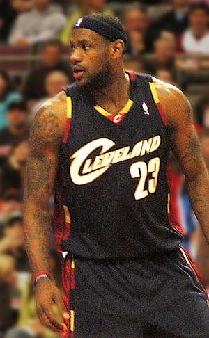 LeBron James of the Cleveland Cavaliers, playi...