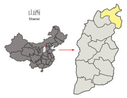 Местоположение на юрисдикцията на град Датонг в Шанси