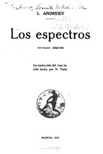 Los espectros (novelas breves) (1919), por Leonid Andréiev  Traducido por Nicolás Tasín   