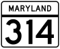 Maryland Route 314 marker