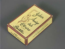 Box for Amigo del Obrero (Worker's Friend) soap from the 20th century, part of the Museo del Objeto del Objeto collection MODOAmigo.jpg
