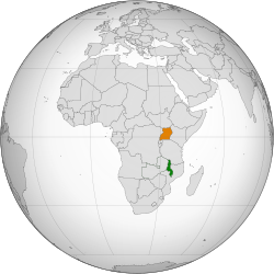 Map indicating locations of Malawi and Uganda