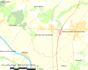 Poziția localității Noyant-de-Touraine