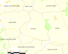 Mapa obce Pougny
