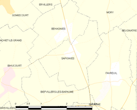 Mapa obce Sapignies