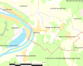 Mapa obce Vétheuil