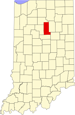 map of Indiana highlighting Miami County