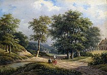 Holländische Landschaft mit Bauernfamilie, Marinus Adrianus Koekkoek zugeschrieben.