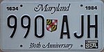 Номерной знак Мэриленда, 1985.jpg