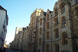 The front of New College on the south side of Holywell Street.