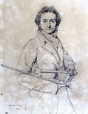 Портрет Никколо Паганини, 1819 Музей в Байонне.