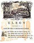 First page of Dodsley's illustrated edition of Gray's Elegy with illustration by Richard Bentley