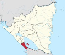 Розташування департамента Рівас на мапі Нікарагуа