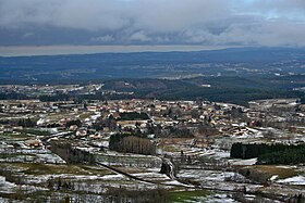 Le bourg de Saint-Jeures vu du Mounier