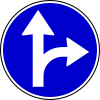 Proceed straight or turn right