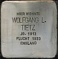 Stolperstein für Wolfgang L. Tietz (Parkstraße 61)