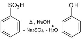 Synthese uit benzeensulfonzuur