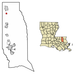 Location of Tangipahoa in Tangipahoa Parish, Louisiana.