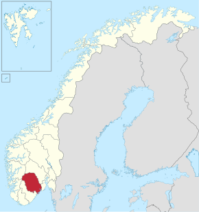 Telemark na mapě Norska