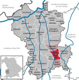 Läget för Thannhausen i Landkreis Günzburg