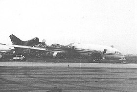 L'épave du L-1011 TriStar impliqué, après l'accident du vol 843.