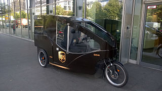 UPS e-drive electric-assisted cargo tricycle in Hamburg, Germany