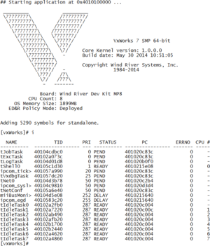 VxWorks 7 Bootup Screen