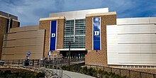 The Blue Devil Tower at Wallace Wade Stadium Wallace Wade Stadium Blue Devil Tower.jpg