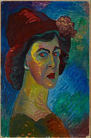 דיוקן עצמי של Marianne von Werefkin (1910), Städtische Galerie im Lenbachhaus, Múnich.