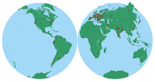 Wikipedia Day 15th Birthday Party World Map