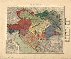 Этнографическая карта Австро-Венгрии 1899 года